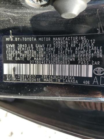 Photo 9 VIN: 2T1BU4EEXDC950693 - TOYOTA CORROLA 