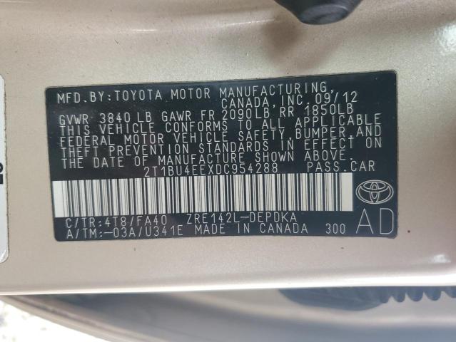 Photo 11 VIN: 2T1BU4EEXDC954288 - TOYOTA COROLLA 