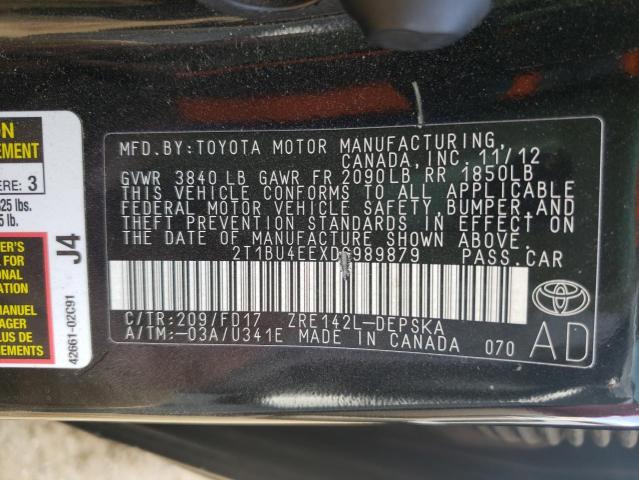 Photo 9 VIN: 2T1BU4EEXDC989879 - TOYOTA COROLLA BA 