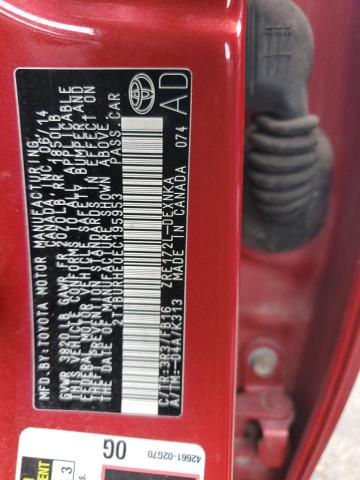 Photo 11 VIN: 2T1BURHE0EC195953 - TOYOTA COROLLA L 
