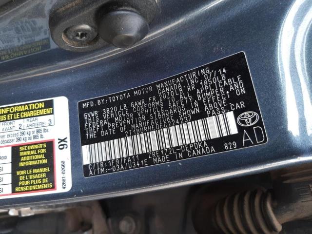 Photo 9 VIN: 2T1BURHE0EC224237 - TOYOTA COROLLA L 