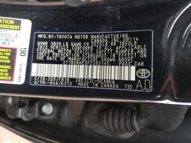 Photo 9 VIN: 2T1BURHE0FC265145 - TOYOTA COROLLA L 