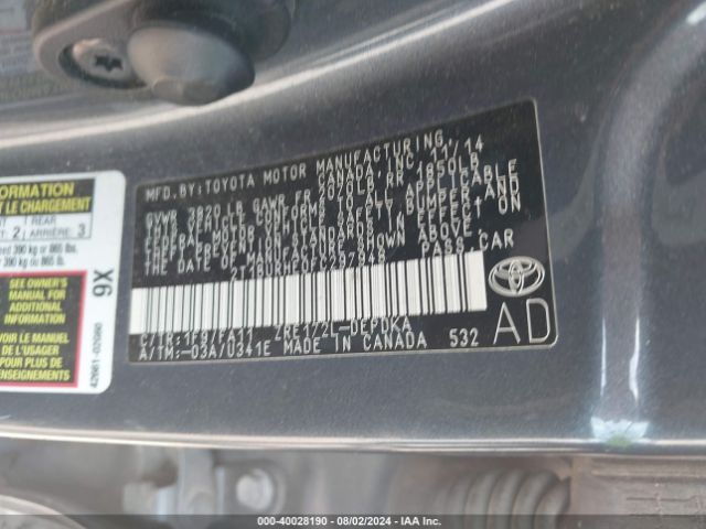 Photo 8 VIN: 2T1BURHE0FC297948 - TOYOTA COROLLA 