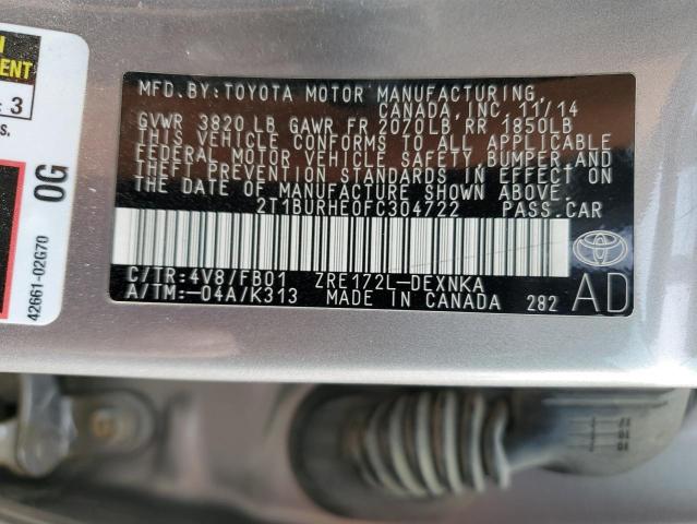 Photo 11 VIN: 2T1BURHE0FC304722 - TOYOTA COROLLA L 