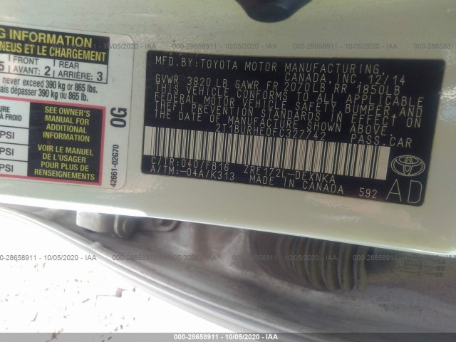 Photo 8 VIN: 2T1BURHE0FC327742 - TOYOTA COROLLA 