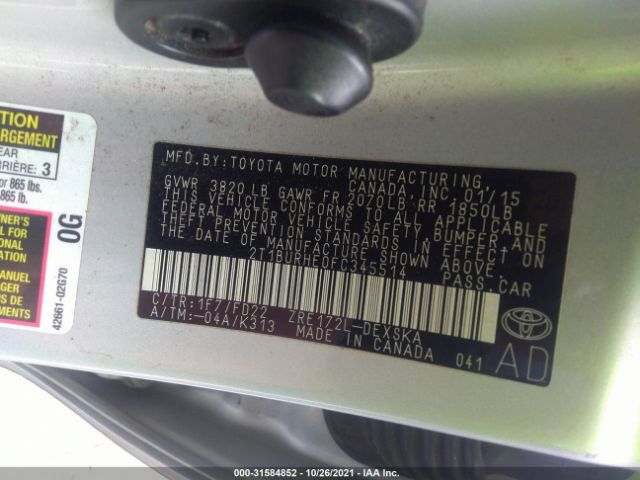 Photo 8 VIN: 2T1BURHE0FC345514 - TOYOTA COROLLA 