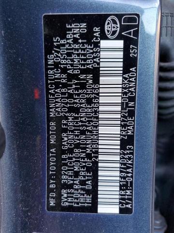 Photo 11 VIN: 2T1BURHE0FC366766 - TOYOTA COROLLA L 