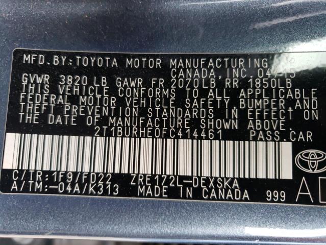 Photo 12 VIN: 2T1BURHE0FC414461 - TOYOTA COROLLA 