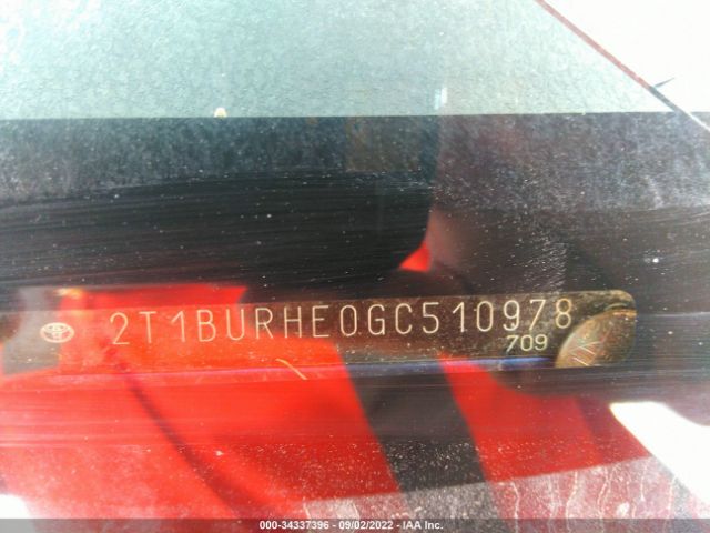 Photo 8 VIN: 2T1BURHE0GC510978 - TOYOTA COROLLA 