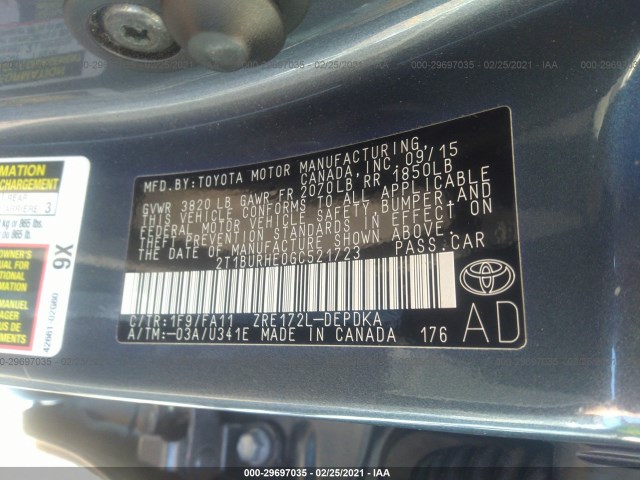 Photo 8 VIN: 2T1BURHE0GC521723 - TOYOTA COROLLA 