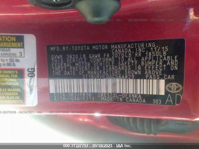 Photo 8 VIN: 2T1BURHE0GC564829 - TOYOTA COROLLA 