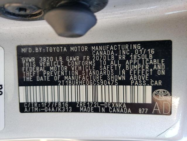 Photo 11 VIN: 2T1BURHE0GC590475 - TOYOTA COROLLA 