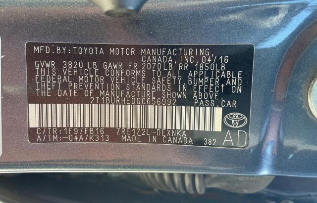 Photo 9 VIN: 2T1BURHE0GC656992 - TOYOTA COROLLA L 