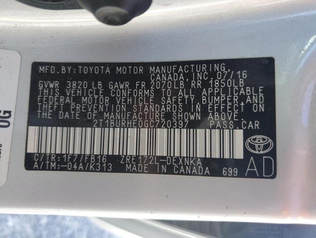 Photo 11 VIN: 2T1BURHE0GC720397 - TOYOTA COROLLA 