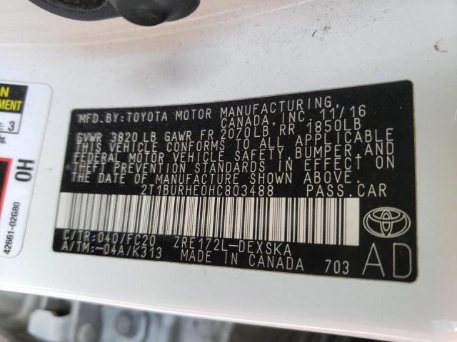 Photo 9 VIN: 2T1BURHE0HC803488 - TOYOTA COROLLA L 