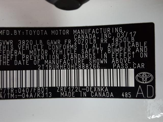 Photo 9 VIN: 2T1BURHE0HC888266 - TOYOTA COROLLA L 