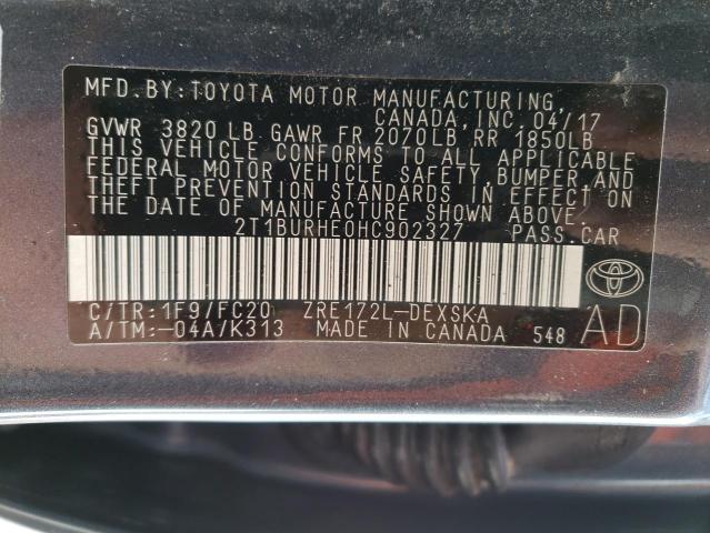 Photo 11 VIN: 2T1BURHE0HC902327 - TOYOTA COROLLA L 