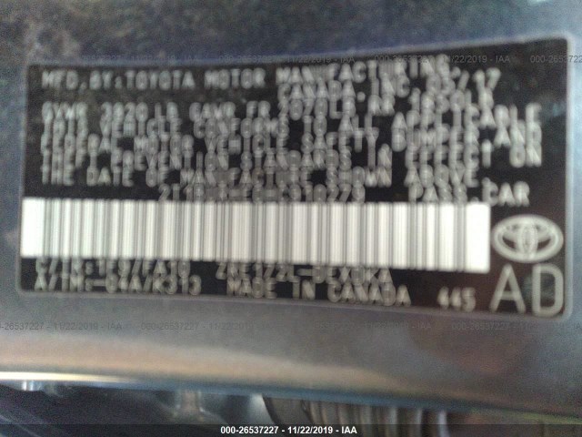 Photo 8 VIN: 2T1BURHE0HC910279 - TOYOTA COROLLA 