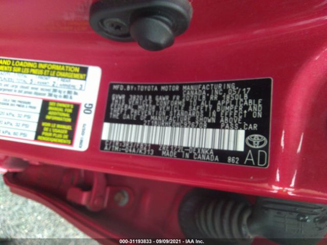 Photo 8 VIN: 2T1BURHE0HC926708 - TOYOTA COROLLA 