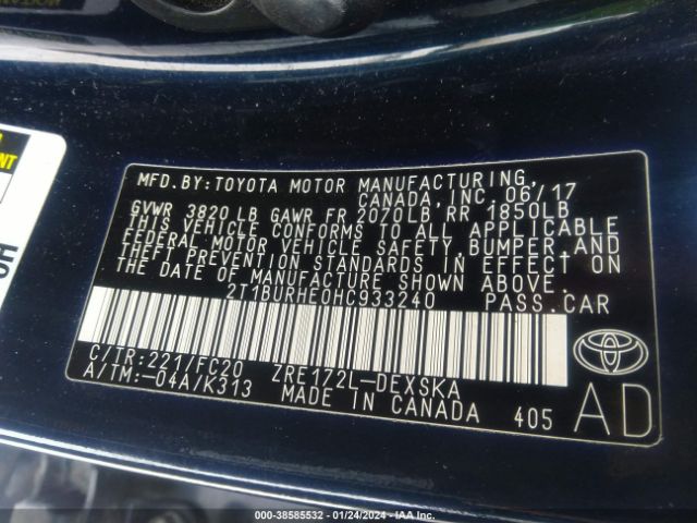 Photo 8 VIN: 2T1BURHE0HC933240 - TOYOTA COROLLA 