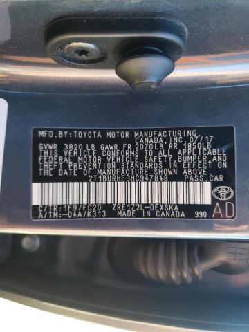 Photo 9 VIN: 2T1BURHE0HC947848 - TOYOTA COROLLA L 