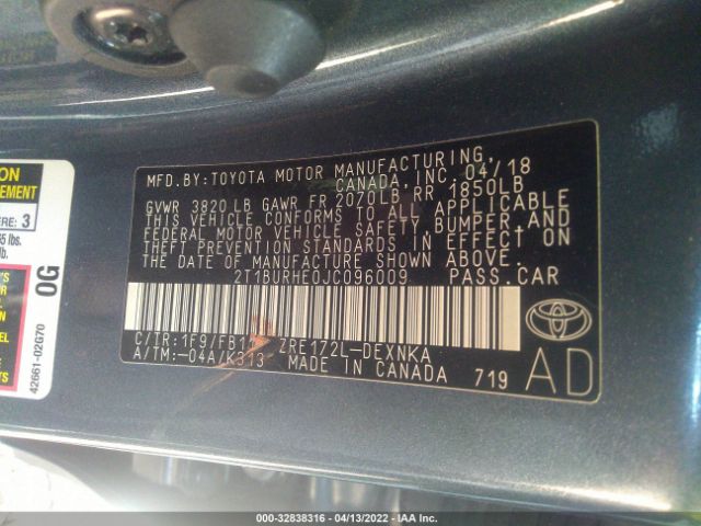 Photo 8 VIN: 2T1BURHE0JC096009 - TOYOTA COROLLA 