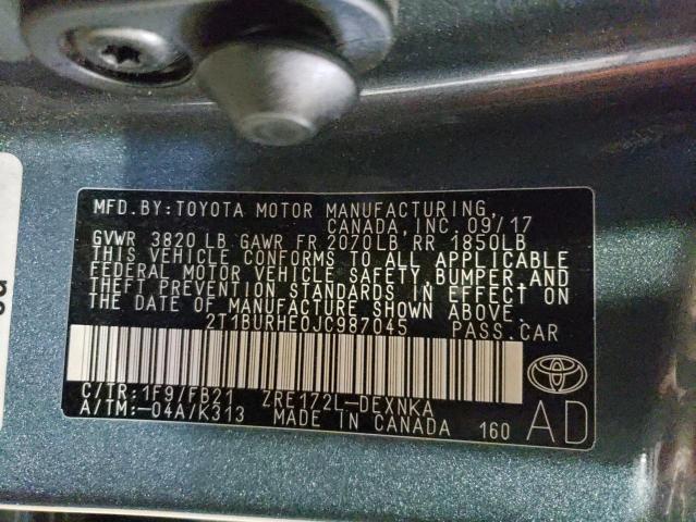 Photo 11 VIN: 2T1BURHE0JC987045 - TOYOTA COROLLA 