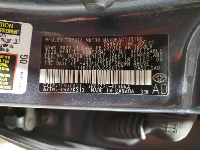 Photo 11 VIN: 2T1BURHE0JC988177 - TOYOTA COROLLA L 