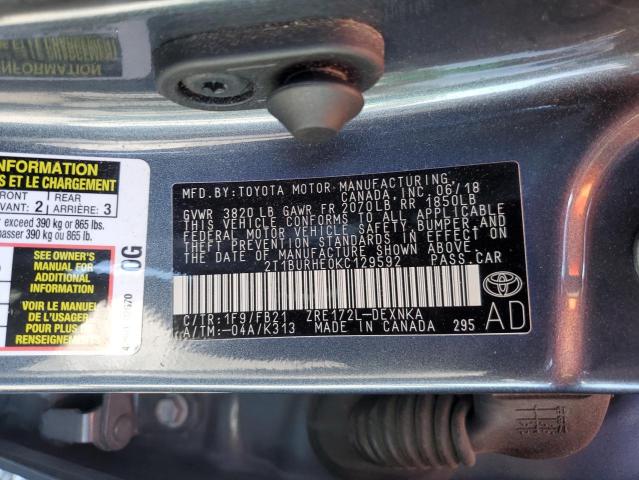 Photo 12 VIN: 2T1BURHE0KC129592 - TOYOTA COROLLA L 