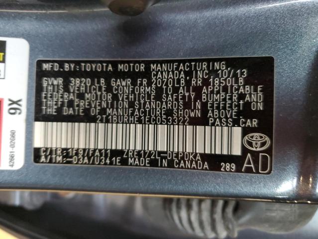 Photo 11 VIN: 2T1BURHE1EC053322 - TOYOTA COROLLA L 