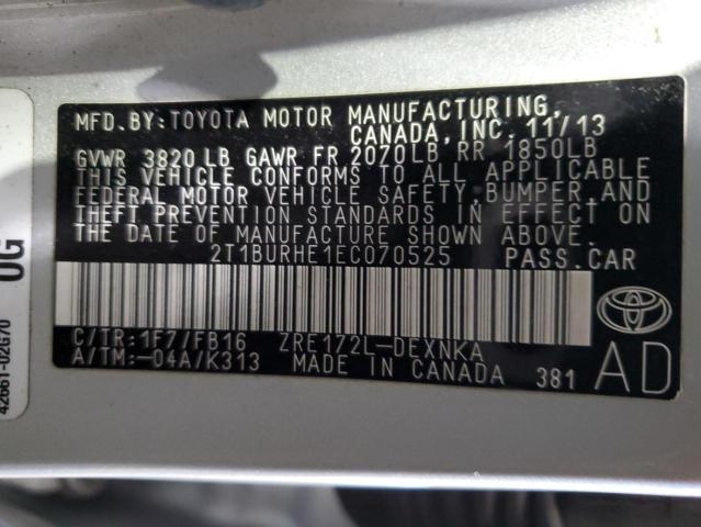 Photo 12 VIN: 2T1BURHE1EC070525 - TOYOTA COROLLA 