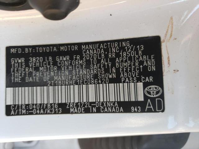 Photo 9 VIN: 2T1BURHE1EC086420 - TOYOTA COROLLA L 