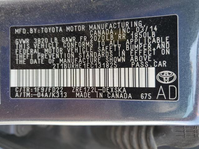 Photo 12 VIN: 2T1BURHE1EC131825 - TOYOTA COROLLA 