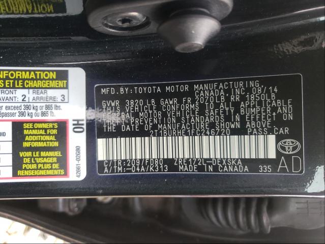 Photo 9 VIN: 2T1BURHE1FC246720 - TOYOTA COROLLA L 