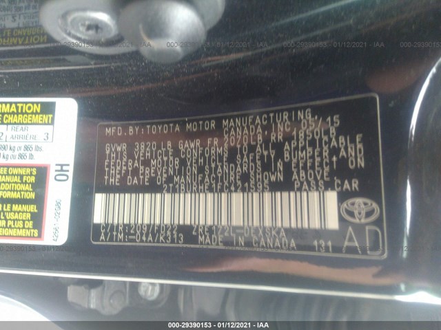 Photo 8 VIN: 2T1BURHE1FC421595 - TOYOTA COROLLA 