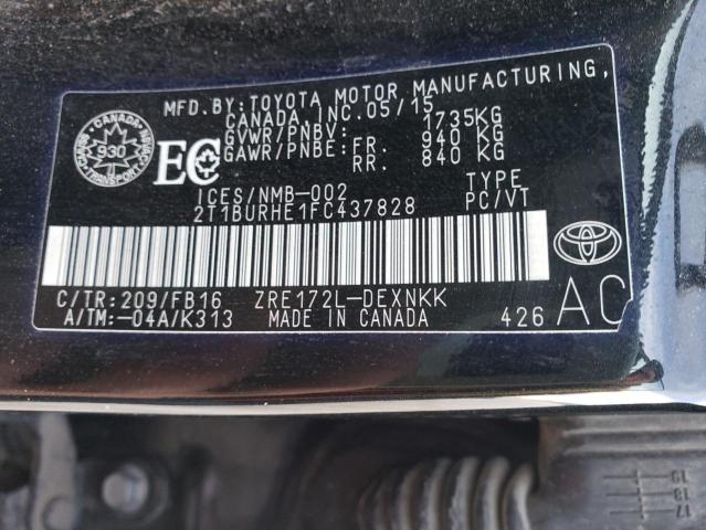 Photo 11 VIN: 2T1BURHE1FC437828 - TOYOTA COROLLA L 