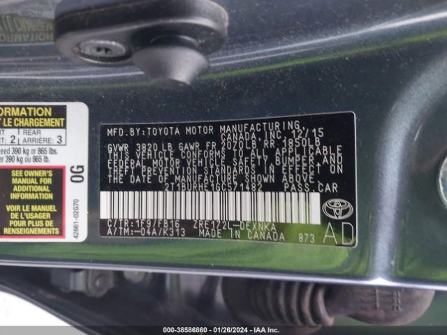 Photo 8 VIN: 2T1BURHE1GC571482 - TOYOTA COROLLA 