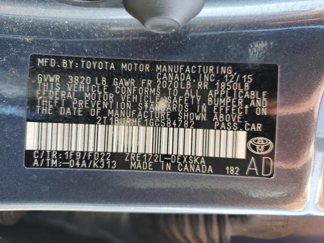 Photo 11 VIN: 2T1BURHE1GC584782 - TOYOTA COROLLA L 