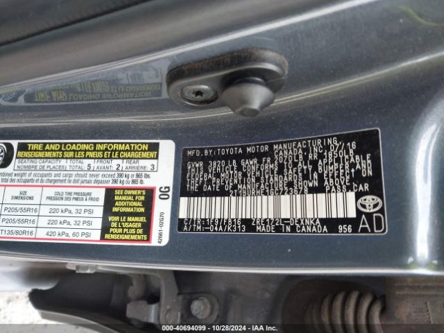 Photo 8 VIN: 2T1BURHE1GC723678 - TOYOTA COROLLA 