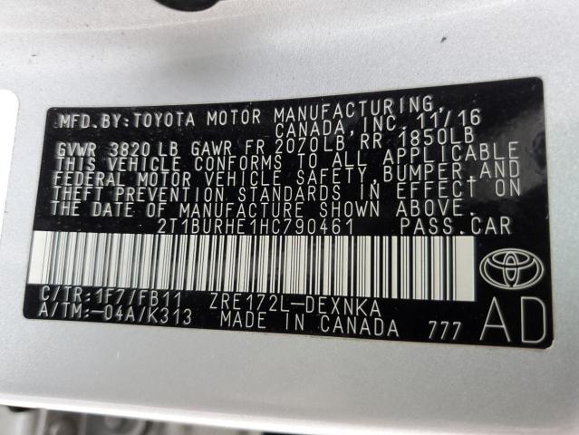 Photo 11 VIN: 2T1BURHE1HC790461 - TOYOTA COROLLA L 