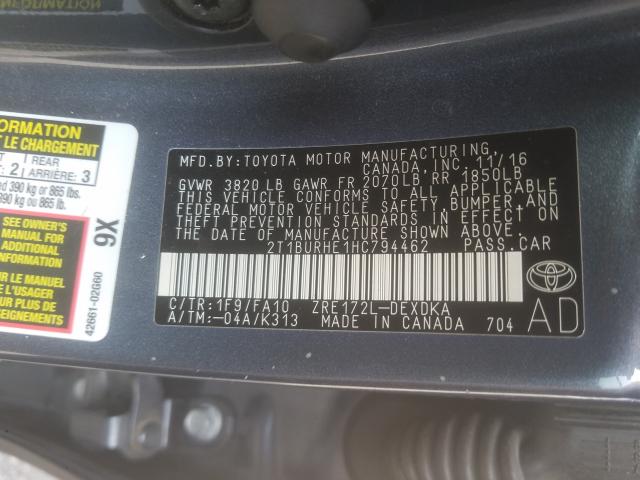 Photo 9 VIN: 2T1BURHE1HC794462 - TOYOTA COROLLA 