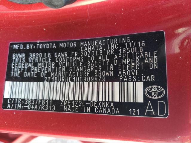 Photo 9 VIN: 2T1BURHE1HC809879 - TOYOTA COROLLA 