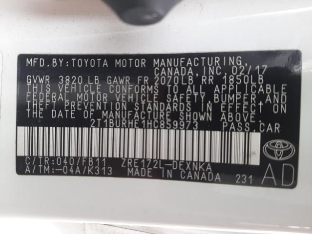 Photo 9 VIN: 2T1BURHE1HC859973 - TOYOTA SIENNA SE 