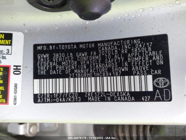 Photo 8 VIN: 2T1BURHE1HC894187 - TOYOTA COROLLA 