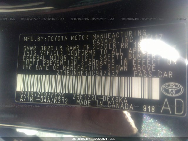 Photo 8 VIN: 2T1BURHE1HC947437 - TOYOTA COROLLA 