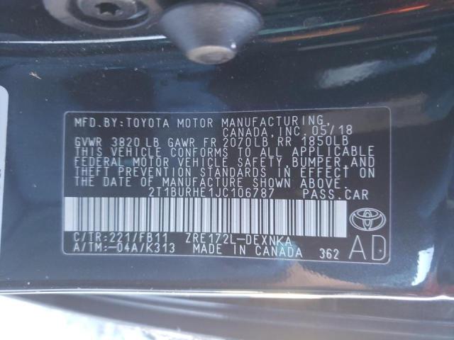 Photo 9 VIN: 2T1BURHE1JC106787 - TOYOTA COROLLA L 