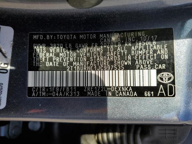 Photo 12 VIN: 2T1BURHE1JC997535 - TOYOTA COROLLA L 