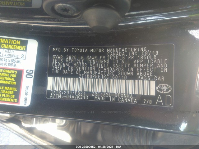 Photo 8 VIN: 2T1BURHE1KC160110 - TOYOTA COROLLA 