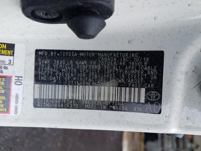 Photo 9 VIN: 2T1BURHE1KC186318 - TOYOTA COROLLA L 