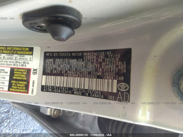 Photo 8 VIN: 2T1BURHE2EC060960 - TOYOTA COROLLA 